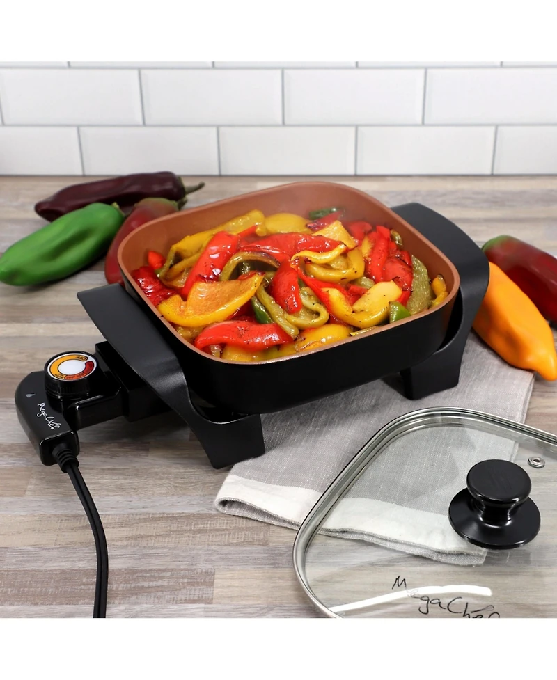 MegaChef 8 Inch Electric Skillet with Copper Coating