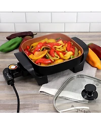 MegaChef 8 Inch Electric Skillet with Copper Coating