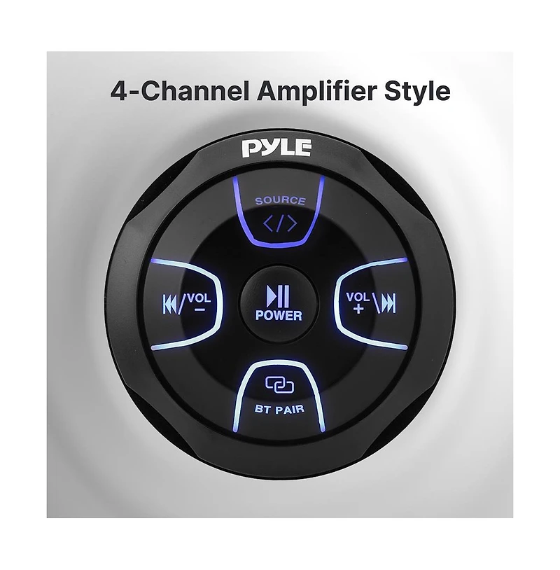 Pyle Amplified Wireless Bt Audio Controller, Waterproof, 300W, Marine-Grade