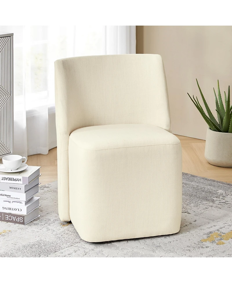 Hulala Home Scott Modern Dining Chair with Lightweight Construction and Universal Wheels
