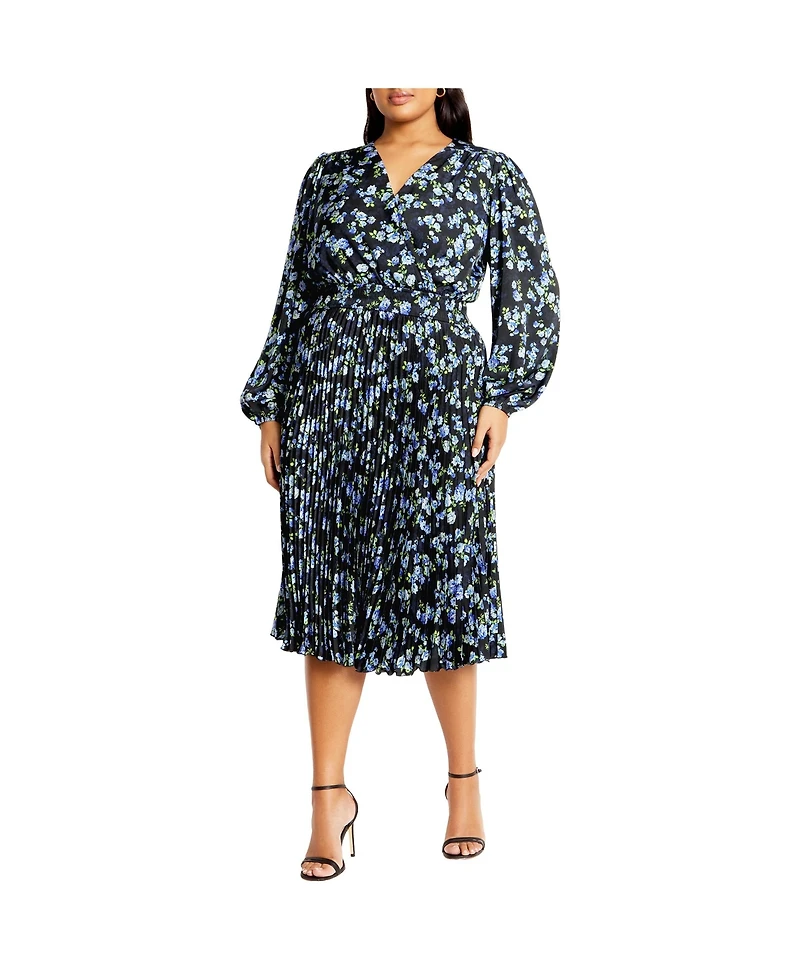 City Chic Plus Finley Pleat Dress