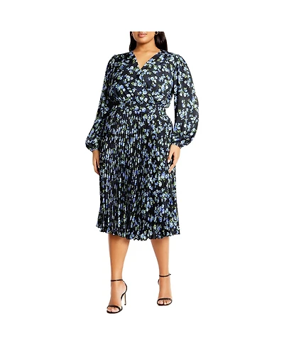 City Chic Plus Finley Pleat Dress