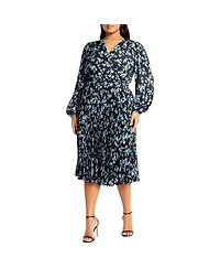 City Chic Plus Finley Pleat Dress