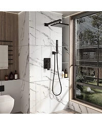 Lovmor Wall Mounted Hand Held Shower Bathroom Luxury Rain Mixer System Set(Valve Included)