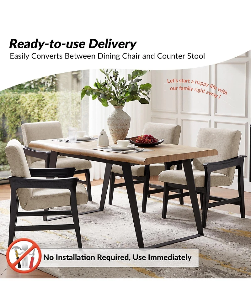 Hulala Home Marshall Modern Dining Chair with Solid Wood Legs