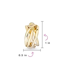 Bling Jewelry Classic Celtic Knot Clip-On Earrings Two Tone For Non-Pierced Ears Gold Plated