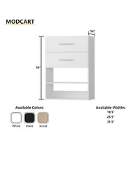 Short Tower Wood Built In Closet Organizer Unit, Wood Closet Organizer Starter Kit, Mounted Closet Systems with 2 Drawers