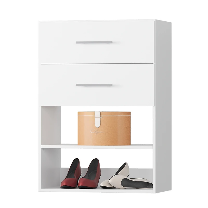 Short Tower Wood Built Closet Organizer Unit, Starter Kit