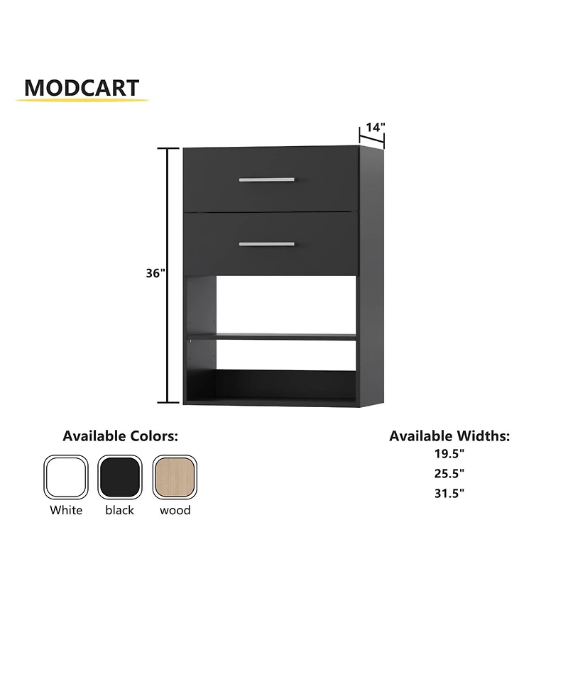 Short Tower Wood Built Closet Organizer Unit, Starter Kit