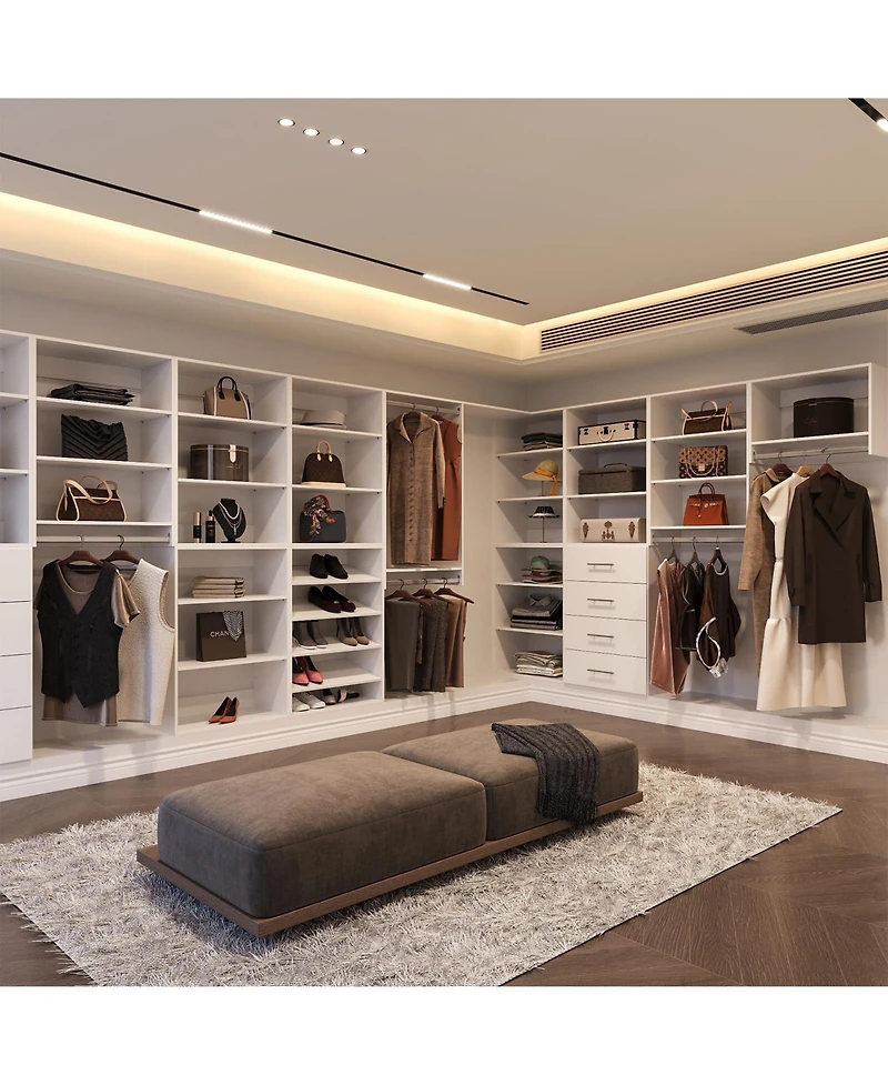 2 Pack 14" Wide Modular Closet Shelves, Corner Board