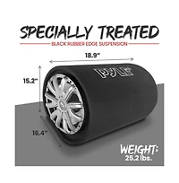 Pyle Subwoofer Box System, 12'' 500W, Carpeted Tube Enclosure, Rear Vented Design