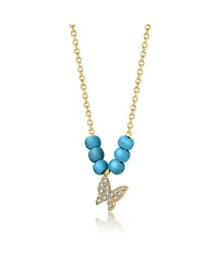 GiGiGirl Stylish 14k Gold Plated with Pearls and Butterfly Necklace