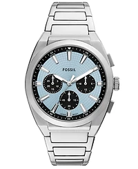 Fossil Men's Everett Chronograph Stainless Steel Watch, 44mm