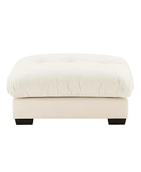 Soft Cream Ottoman Footrest, Velvet Foot Stool for Living Room, Bedroom, and Lounge-The Pop Home