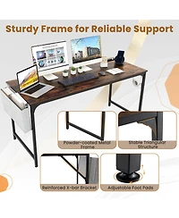 Gouun 60 Inch Computer Desk with Charging Station Storage Bag