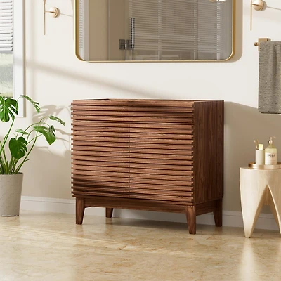 Mid-Century Freestanding Bathroom Cabinet Vanity with Storage