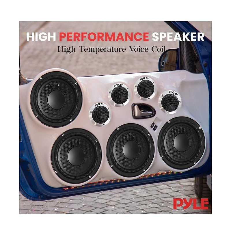 Pyle Titanium Dome Tweeter, 1.0'' Voice Coil, 80W Max, 4-Ohm, Aluminum Housing