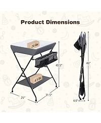 Folding Wide Nursery Diaper Changing Table for Space-Saving and Convenience