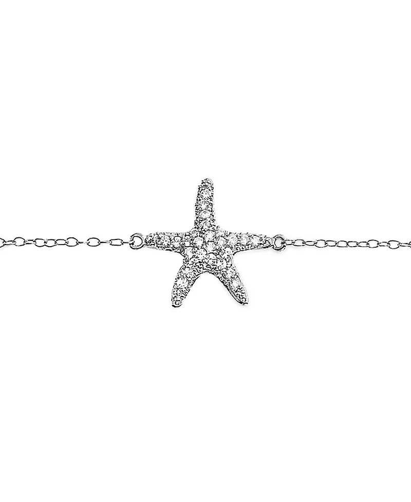 Bling Jewelry Vacation Beach Cz Starfish Anklet Ankle Bracelet Sterling Silver