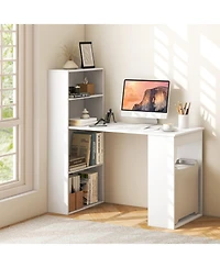 Gouun Computer Desk Writing Workstation Office with 6-Tier Storage Shelves