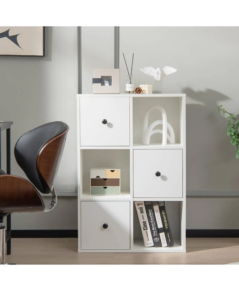 Gouun 3-Tier Bookcase with Anti-toppling Device for Living Room