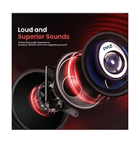 Pyle Two-Way Speaker System, 3.5'' Coaxial, 120W Max, Blue Cone