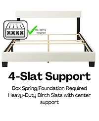Boyd Sleep Rhombus Upholstered Platform Bed with Headboard, Mattress Foundation Strong 4 Wood Slat Supports, Box Spring Required