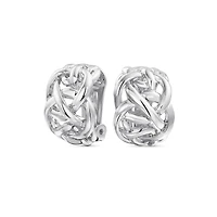 Bling Jewelry Fashion Open Criss Cross Celtic Love Knot Weave Half Hoop Clip On Earrings Non Pierced Ears Silver Plated