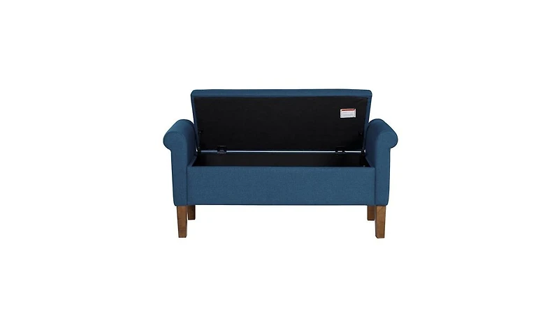 The Pop Home Upholstered Storage Bench with Rolled Armrests, Foam Cushioned Seat, Flip-Top Storage-The Pop Home