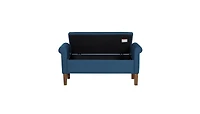 The Pop Home Upholstered Storage Bench with Rolled Armrests, Foam Cushioned Seat, Flip-Top Storage-The Pop Home