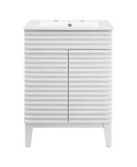Freestanding Bath Vanity with White Ceramic Top Unassembled for bathroom