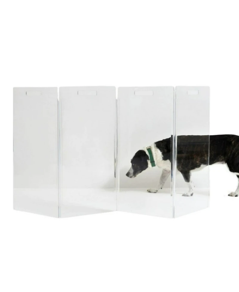 Hiddin Clear Freestanding Pet Gate Zig Zag
