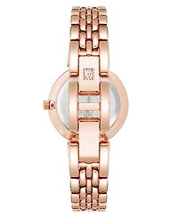 Anne Klein Women's Quartz Floral Rose Gold-Tone Metal Alloy Watch, 30mm