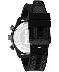 Tommy Hilfiger Men's Chronograph Black Cordura & Black Silicone Strap Watch