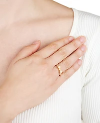 Cubic Zirconia Pave Dainty Bow Ring in 14k Gold-Plated Sterling Silver