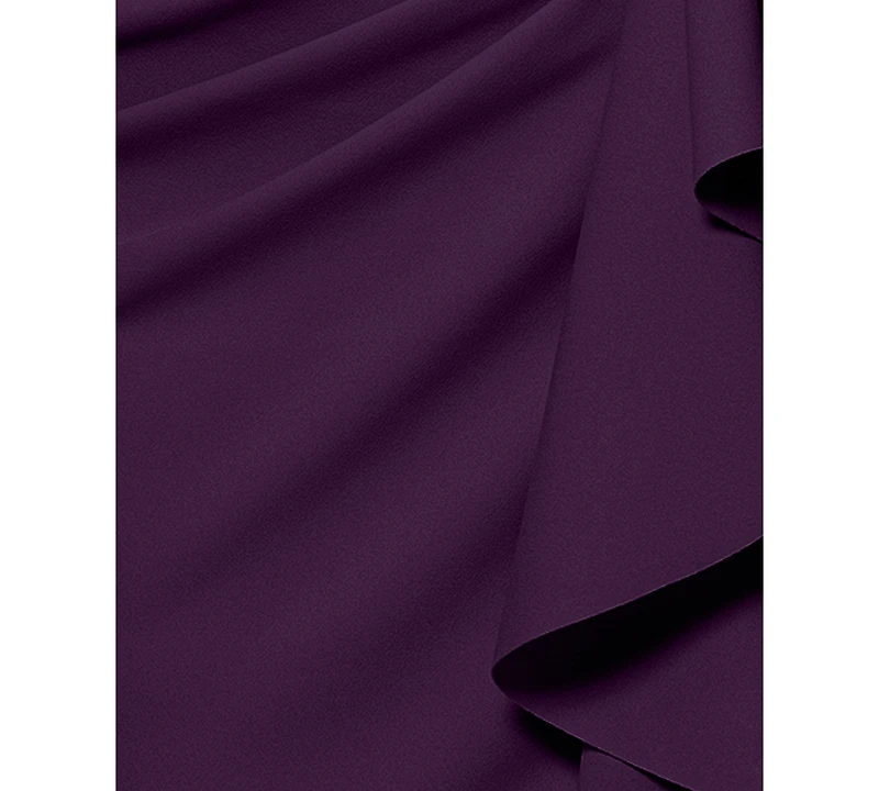 Betsy & Adam Plus Size Cascading Ruffle Wrap Gown