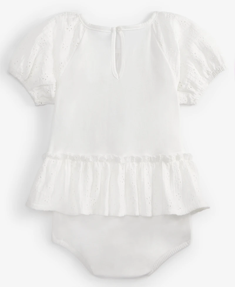 First Impressions Baby Girls Eyelet-Detail Sunsuit