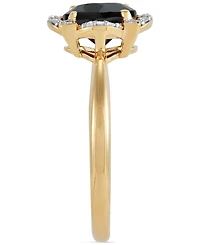 Macy's Onyx & Diamond Accent Ring in 14k Gold Over Sterling Silver