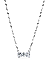 Pandora Sterling Silver Sparkling Bow Necklace