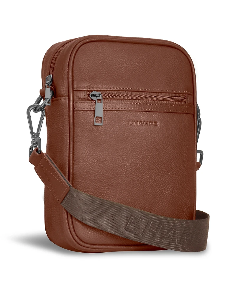 Onyx Vertical Leather Cross Body