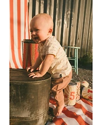Deux par Deux Baby Boys Printed Organic Cotton Top And Pant Set Brown, Beige, And Monkey
