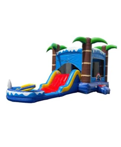 Herokiddo Ocean Shark Commercial Grade Inflatable Bounce House Water Slide Combo With Attached Splash Pool No Blower Included