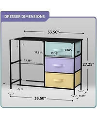 Sorbus Dresser with 5 Drawers - Storage Chest Organizer with Steel Frame, Wood Top, Handles