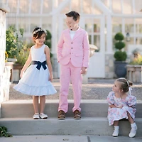 Hope & Henry Toddler Girls Heirloom Sleeveless Special Occasion Seersucker Party Dress with Cross Back