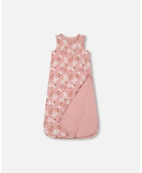 Deux par Deux Baby Girls Printed Muslin Sleep Sack Pink And White Flowers - Infant|Toddler