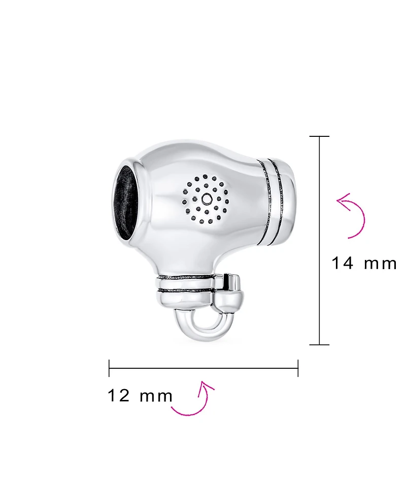 Bling Jewelry Hair Dryer Dangle Charm Bead Hair Stylist Sterling Silver Fits European Bracelet