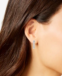 Diamond Woven Look Small Hoop Earrings (1/2 ct. t.w.) in Sterling Silver, 0.77"