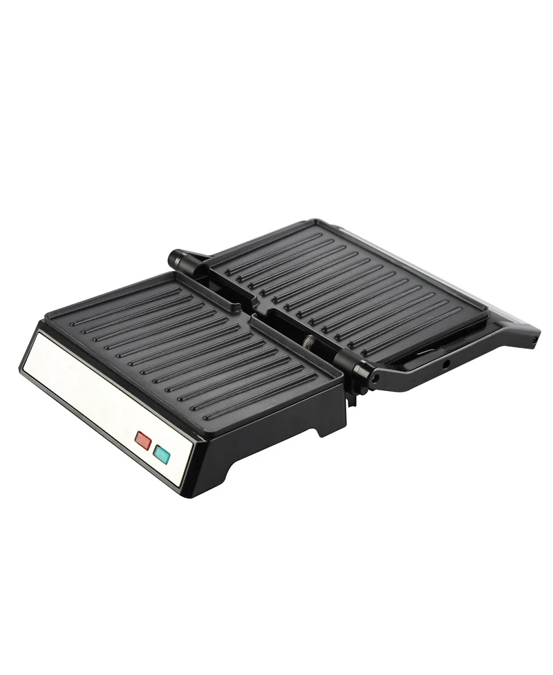 MegaChef Electric Dual Plate Non-Stick Panini Grill Press with Drip Tray