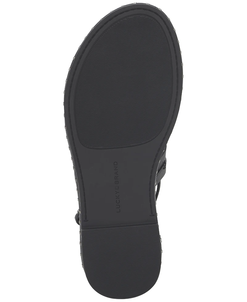 Lucky Brand Women's Korina Embellished Strappy Gladiator Flat Sandals