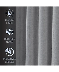 Chenille Blackout Back Tab Curtains Pair